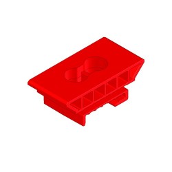 Bearing H32 pos.point, 2 hole 6,5 mm (red) with vertical clip