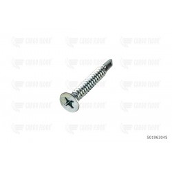 Self drilling countersunk head screw with wings 6.3 x 45 zinc plated